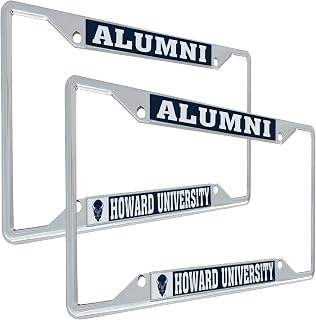 Desert Cactus Howard University Car Accessories Metal License Plate Frame for Front or Rear of Car (Alumni 2 Pack)