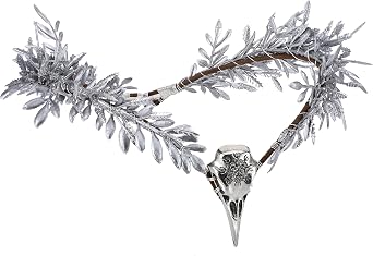 MOSTORY Feather Crown for Witch Accessories Women, Elf Cirlet Headpiece with Raven for Renaissance Halloween Party Cosplay