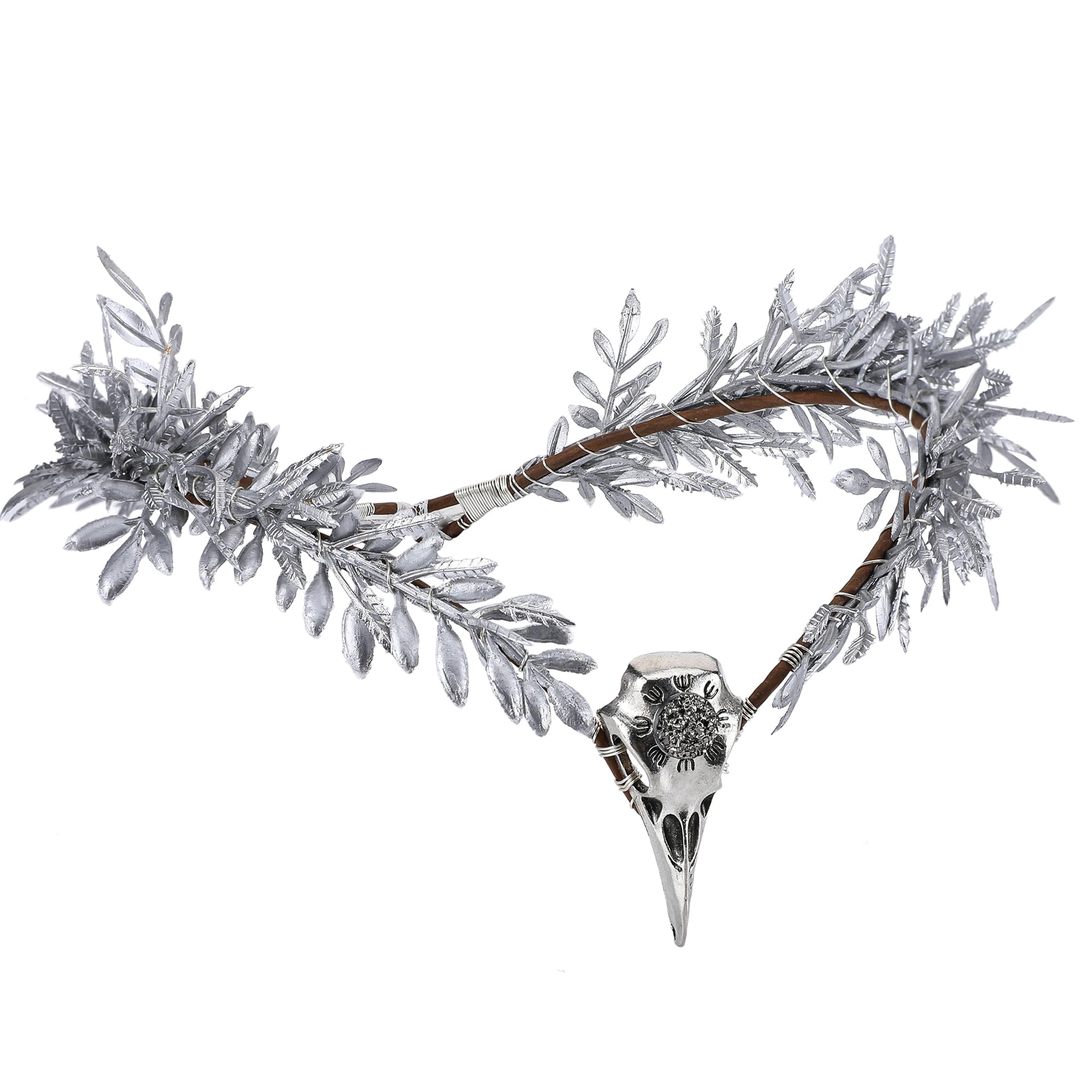 MOSTORY Silver Viking Elf Circlet with Raven for Women Witch Halloween Renaissance Cosplay