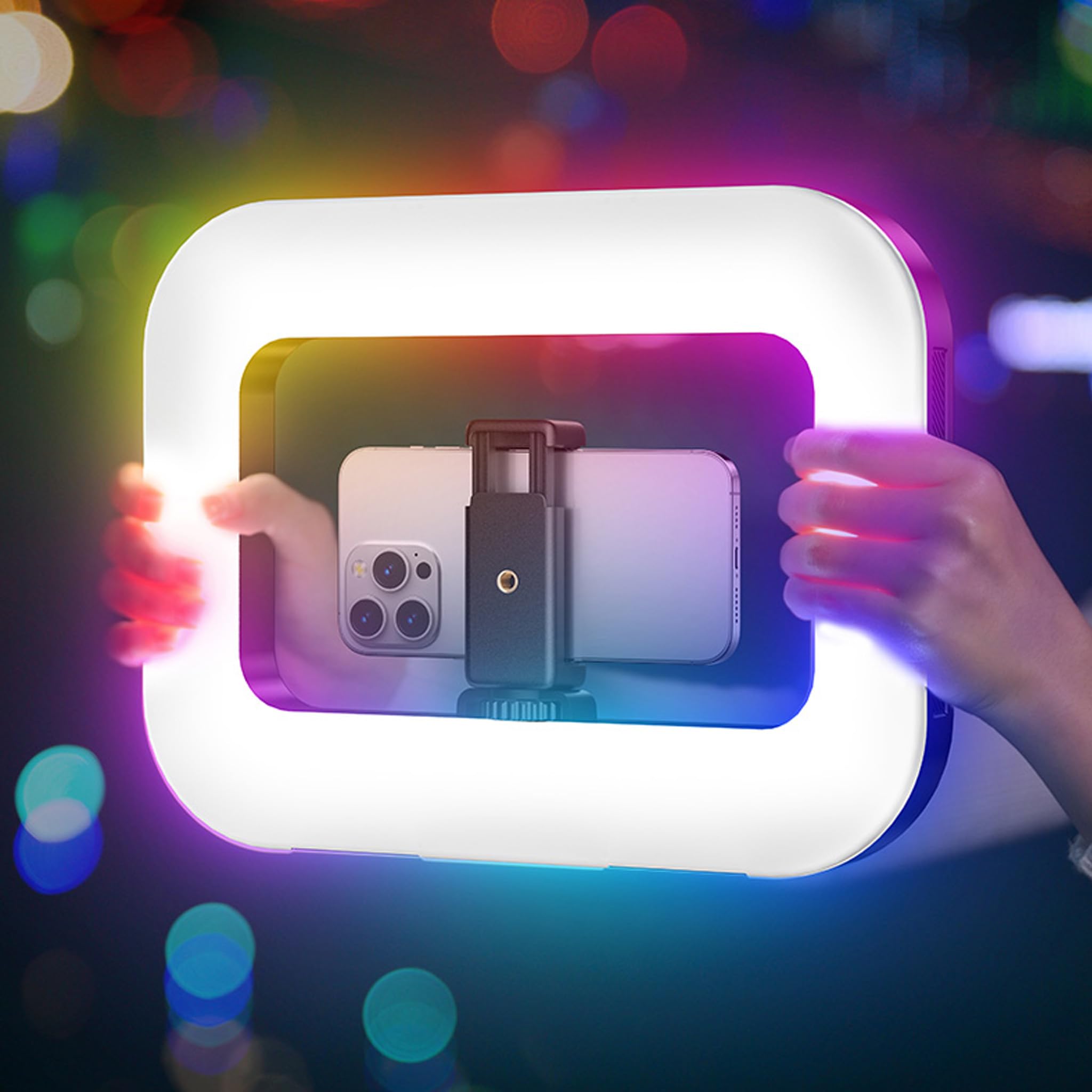 Fotografia Luce Video RGB Portatile per Smartphone - 48 Effetti FX, 20W Batteria 8000mAh, Bluetooth & Supporto, 2500K-8500K