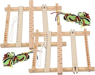 SEWACC Tear De Tecelagem Tear De Tecelagem Com Estrutura De Tecelagem 2 Peças Tear De Tecelagem Rígido Tear Manual Kit De Tear De Tecelagem Para Iniciantes Meu Tear De Tecelagem Madeira