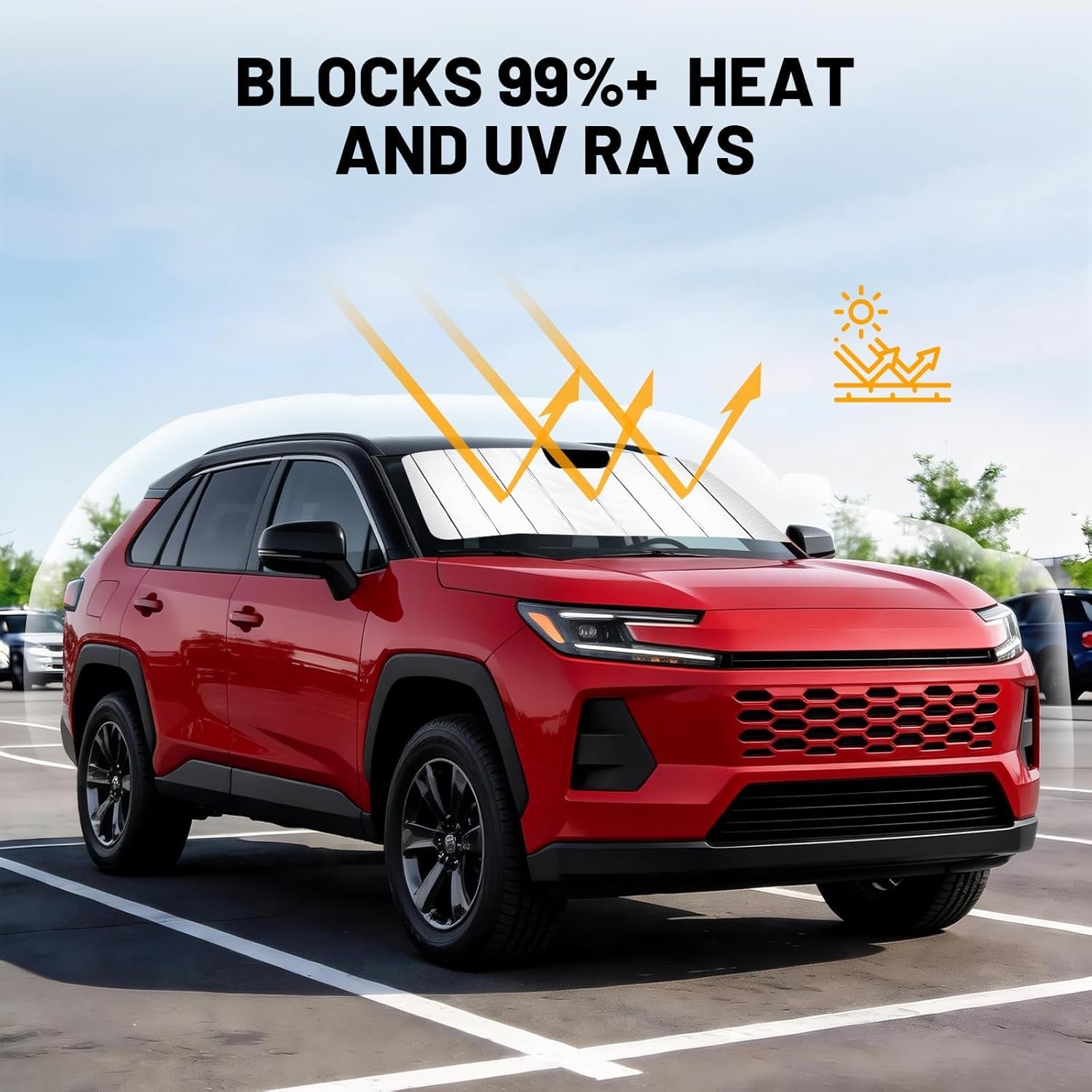 Windshield Sun Shade Fit for Toyota Rav4 2026 Sun Shade for Car Windshield Cover for Toyota Rav4 Accessories
