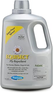 Farnam Equisect Water-based Botanical Fly Repellent with Herbal Scent for Horses, Dogs and Cats 128 ounces