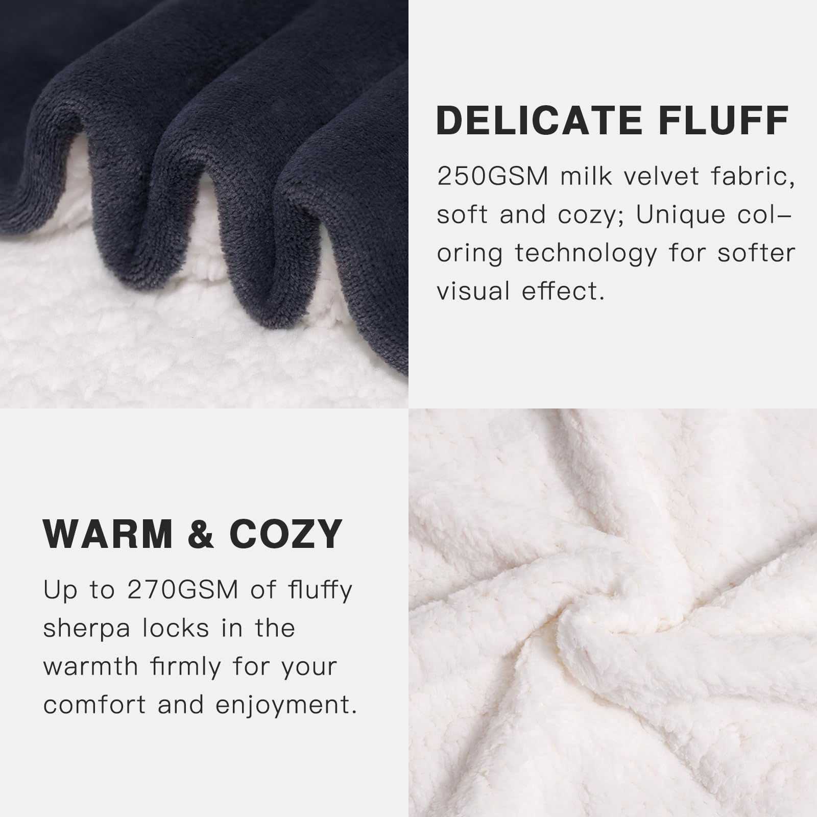 PanxHome Coperta Plaid Pile 160x200cm, 520GSM Coperta Pile per Coperta Pelosa per Letto Super, Blanket di Alta Qualità, Una Coperta di Natale per Tutti (Grigio)