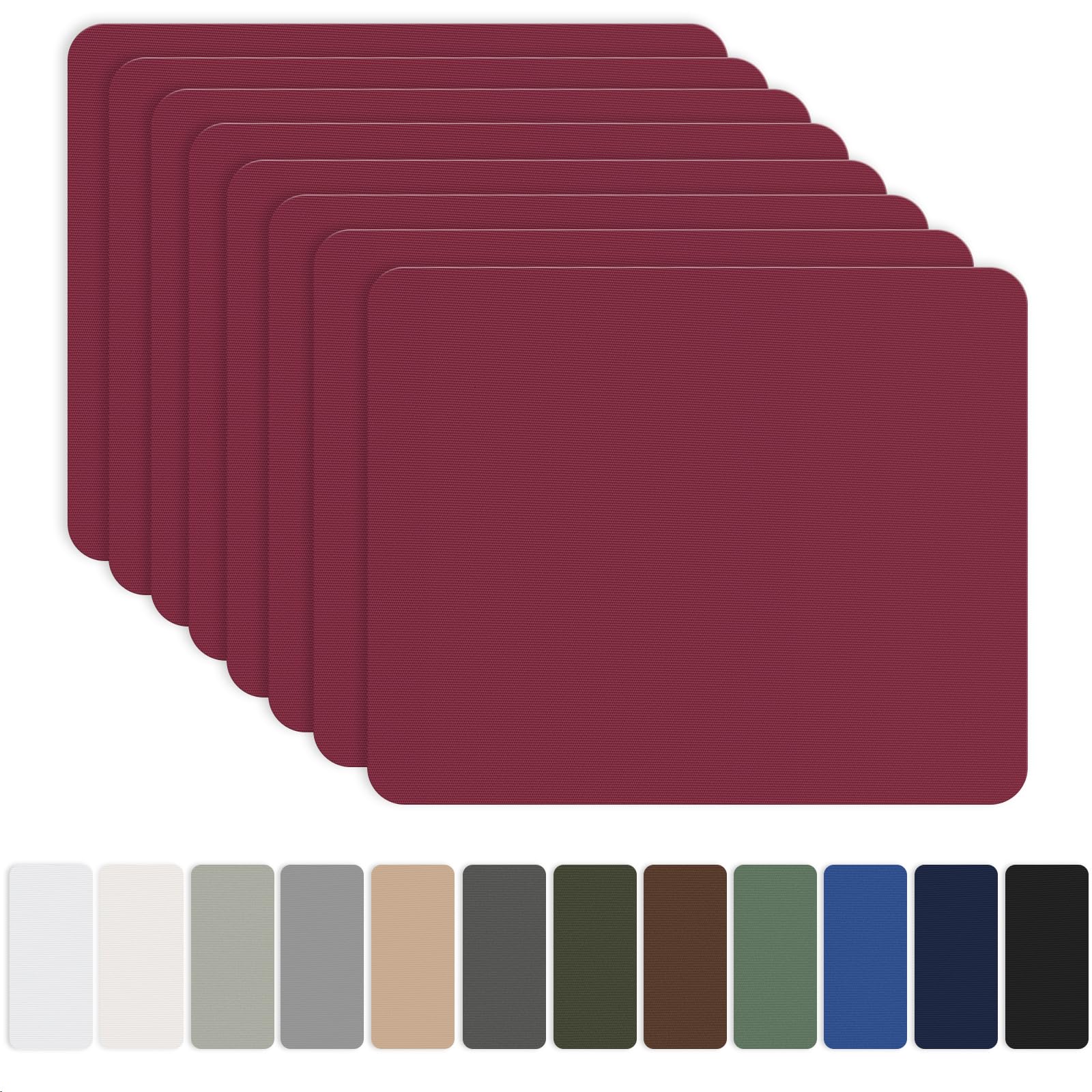 OAZ 8 Pieces 20x15 cm Nylon Repair Patches Nylon Fabric Patch Self-Adhesive Tent Repair Patch Kit Waterproof Lightweight Nylon Repair Tape for Clothing Down Jacket Sleeping Bag Burgundy