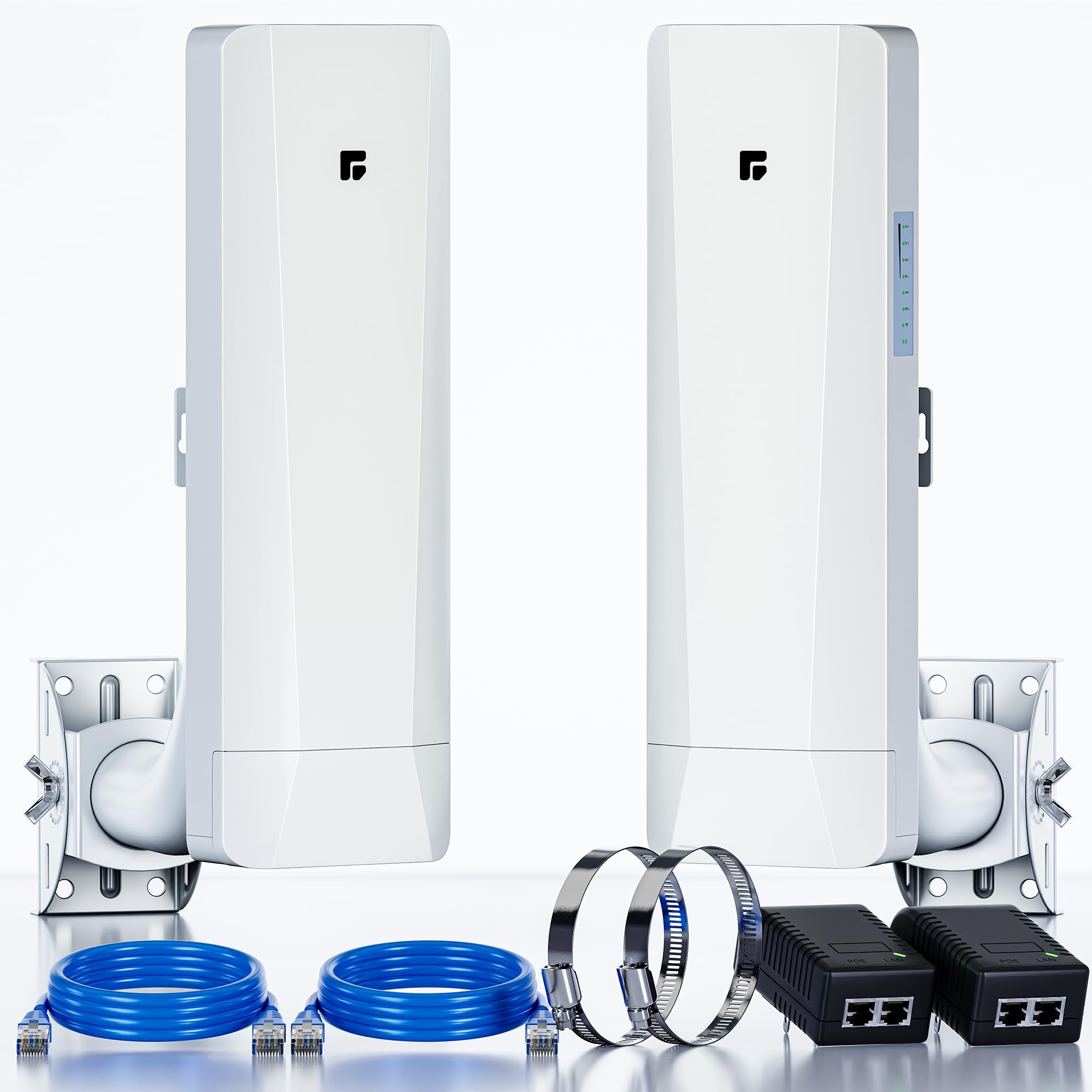 Wireless Bridge Point to Point/Multipoint, 5.8GHz Outdoor Wireless Bridge to Provide Network Communication for Shop, Barn, Garage Building, 3KM Long Distance Pre-configured Set. (3KM 2-Pack)