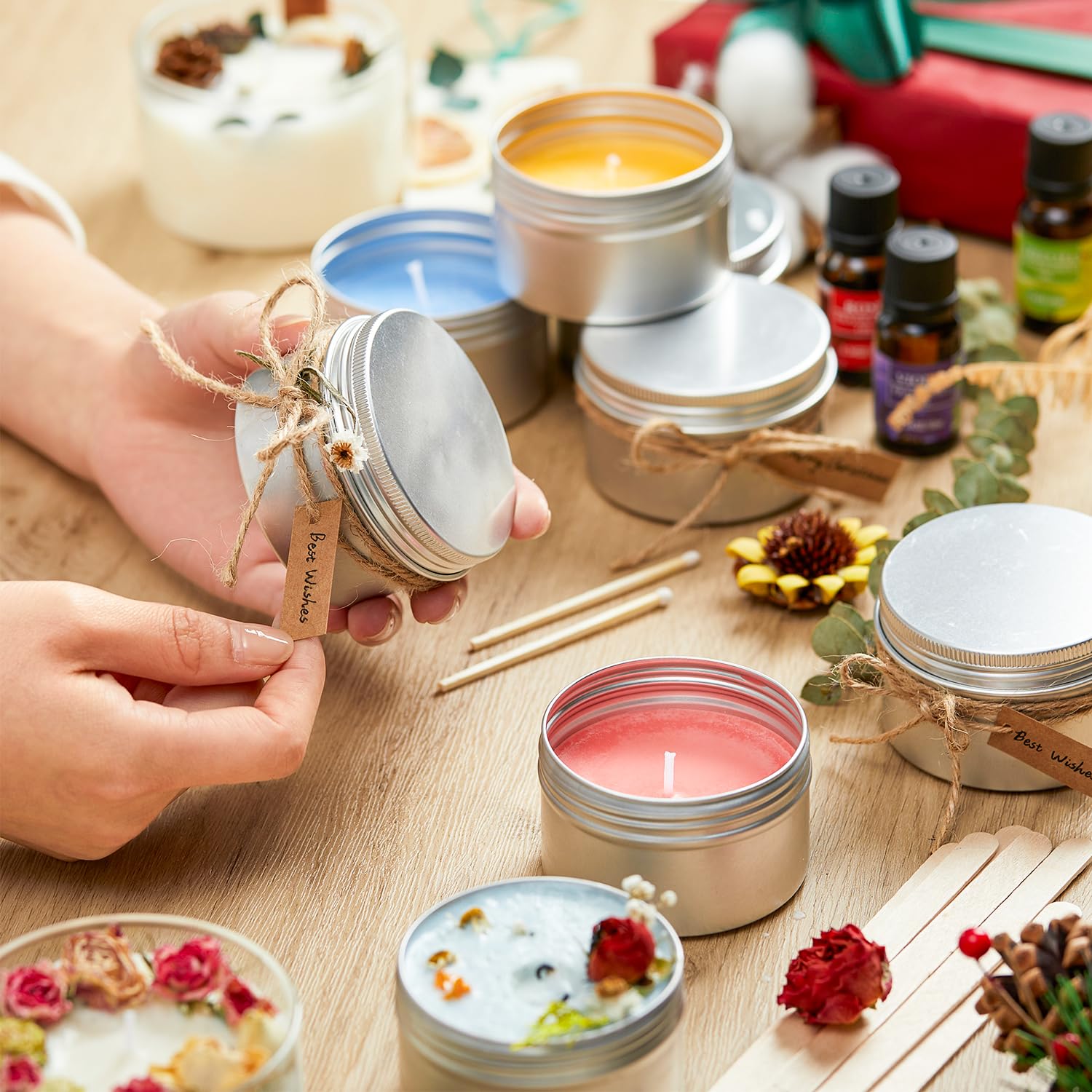 Shuttle Art DIY kit Candele fai da te fornitura con barattoli di candele, cera di soia, candelline, tinture a colori