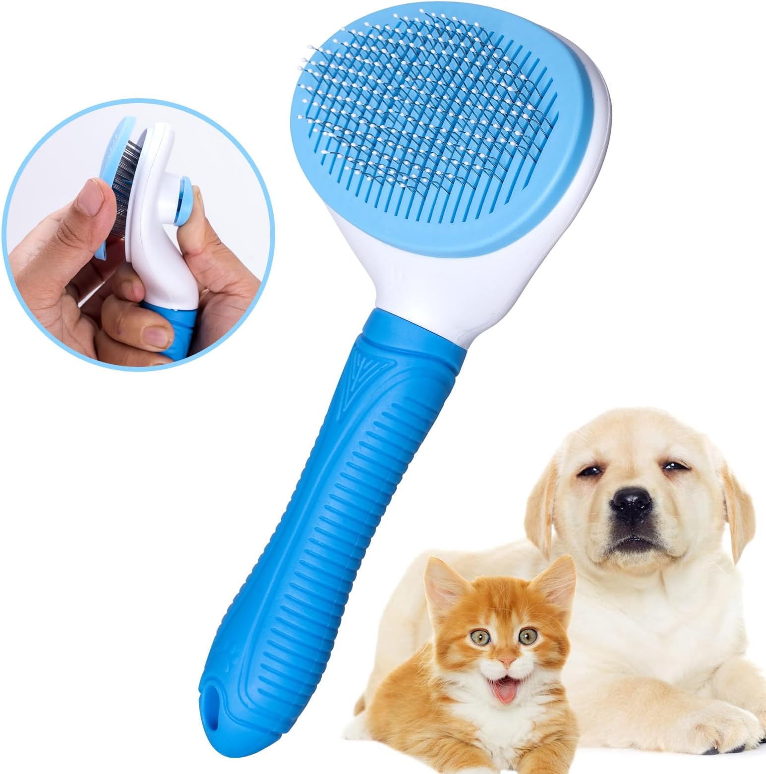 Cat Brush with Release Button, Pet Grooming Brush, Pet