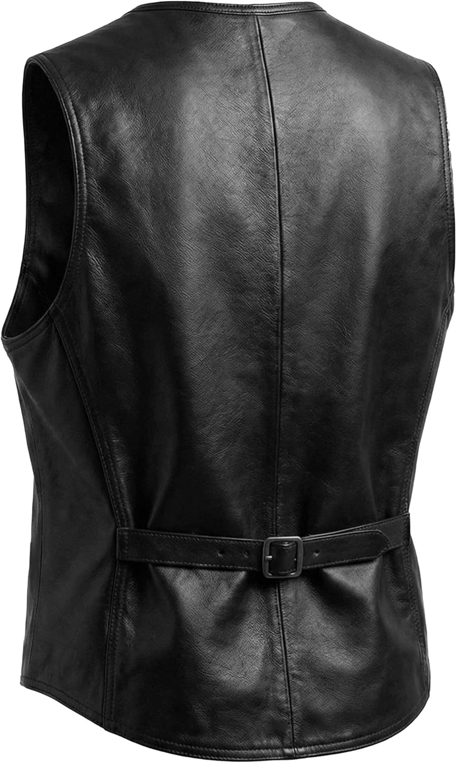 Men's Black Leather Cosplay Vest Halloween Costume Adult for Men - Image 3