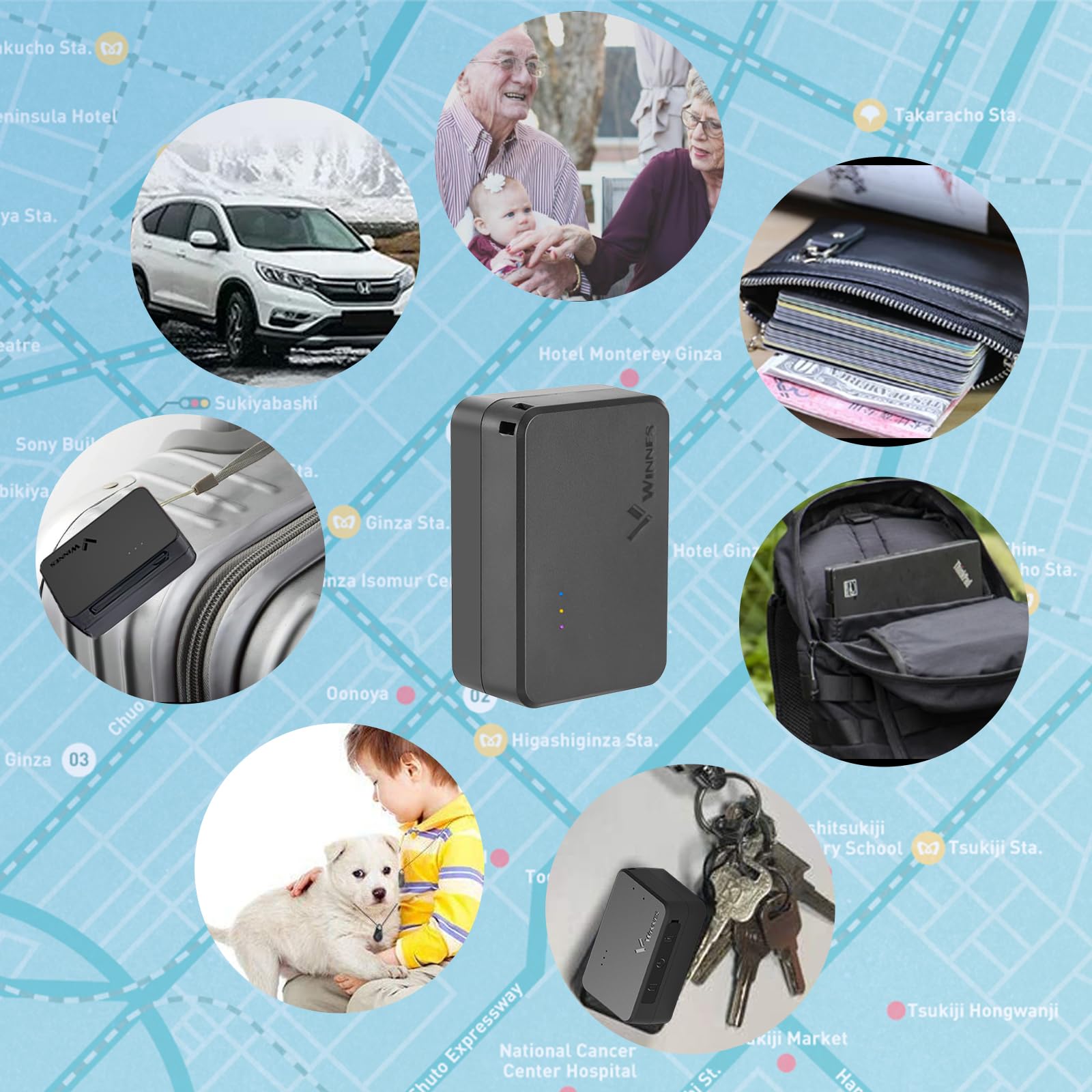 TKMARS Mini Localizador GPS 4G TK903 sin Tarjeta SIM, Seguimiento en Tiempo Real, Rastreador GPS Magnético,1500mAH Batería de 60 Días de Duración, Antirrobo Mini Tracker para Coche, Moto, Bicicletas