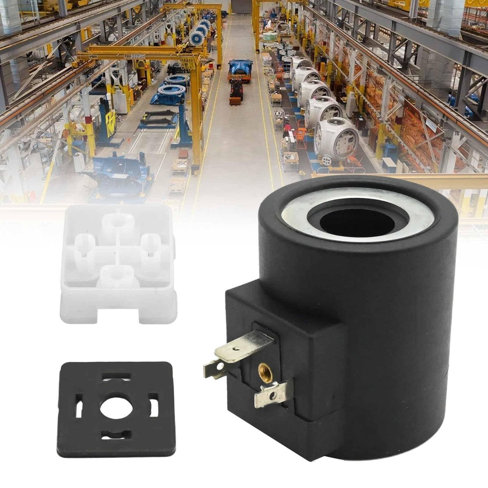 6356024 Bobina de válvula solenoide con conector DIN de 3 clavijas 24 V CC tamaño 10 (5/8 pulgadas)