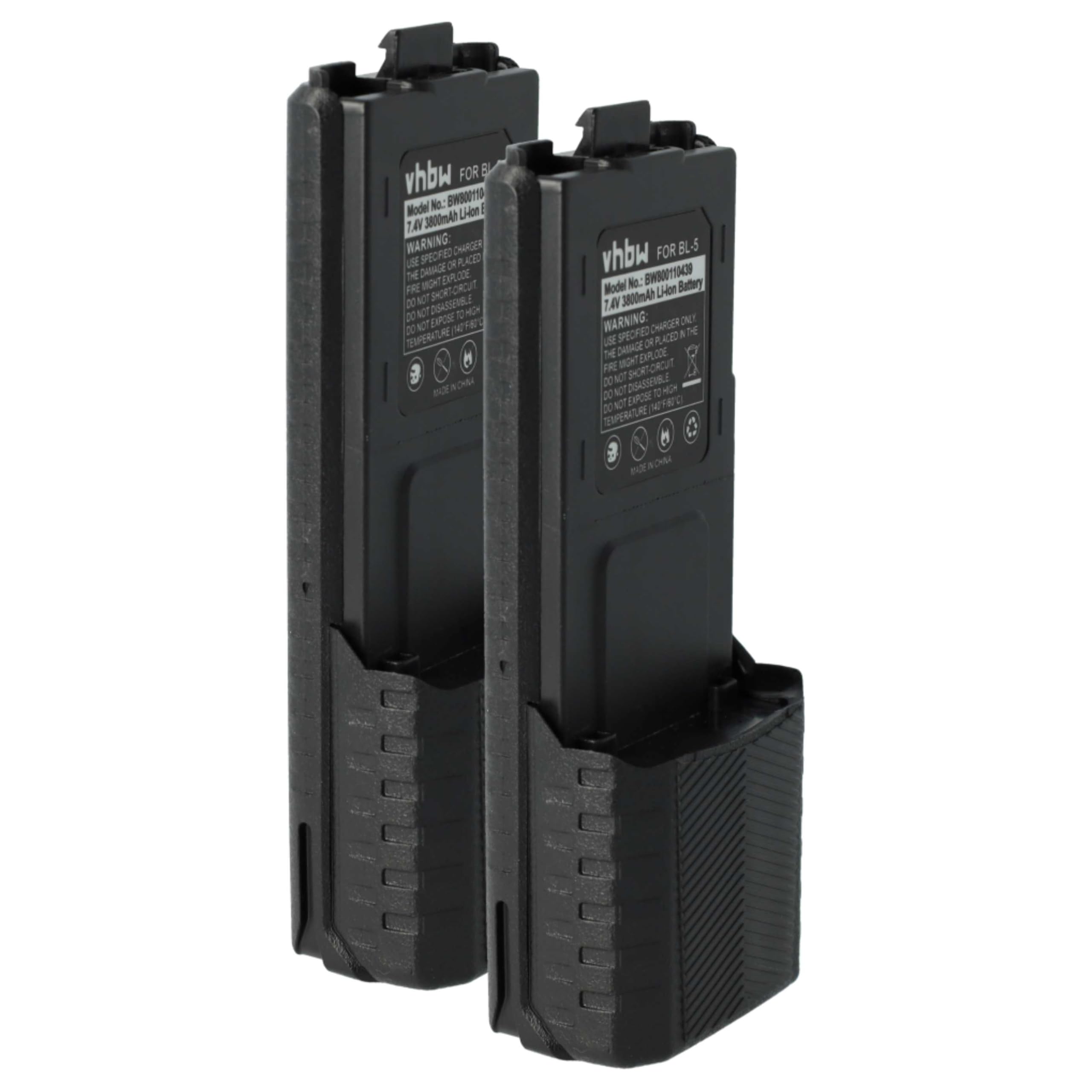 vhbw 2X batería Compatible con Baofeng UV-5R, BF-F8, UV-5RA, UV-5RE, BF-F9 Radio (3800 mAh, 7,4 V, Li-Ion)