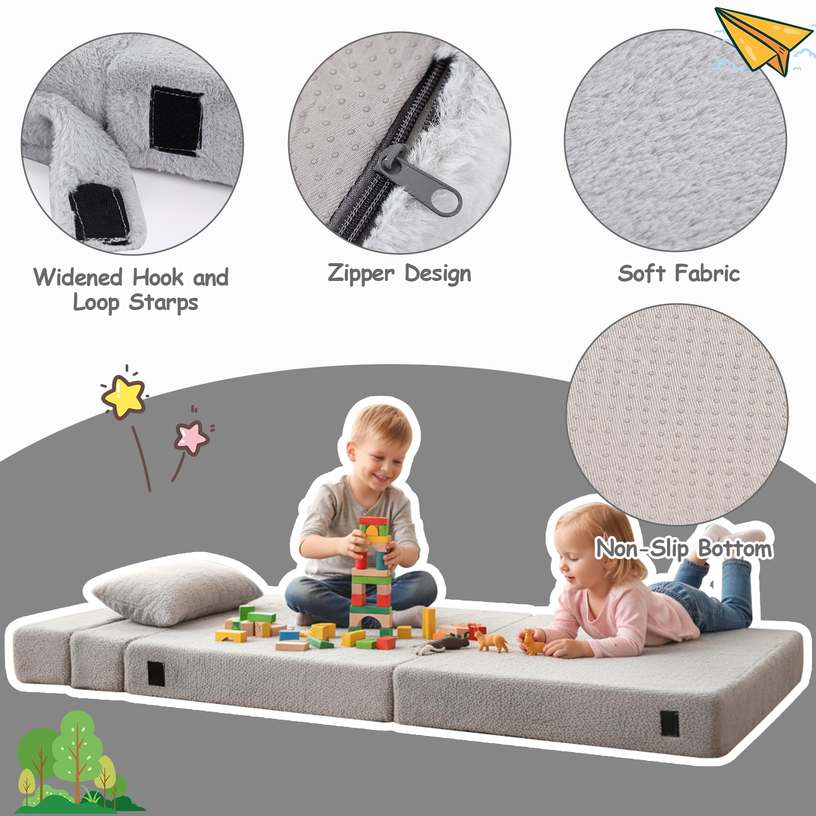 Sofá cama para niños, colchón de suelo para niños pequeños que brilla en la oscuridad, sofá modular de dinosaurio azul para bebé, sofá plegable para niños, futón plegable, cama para sala de