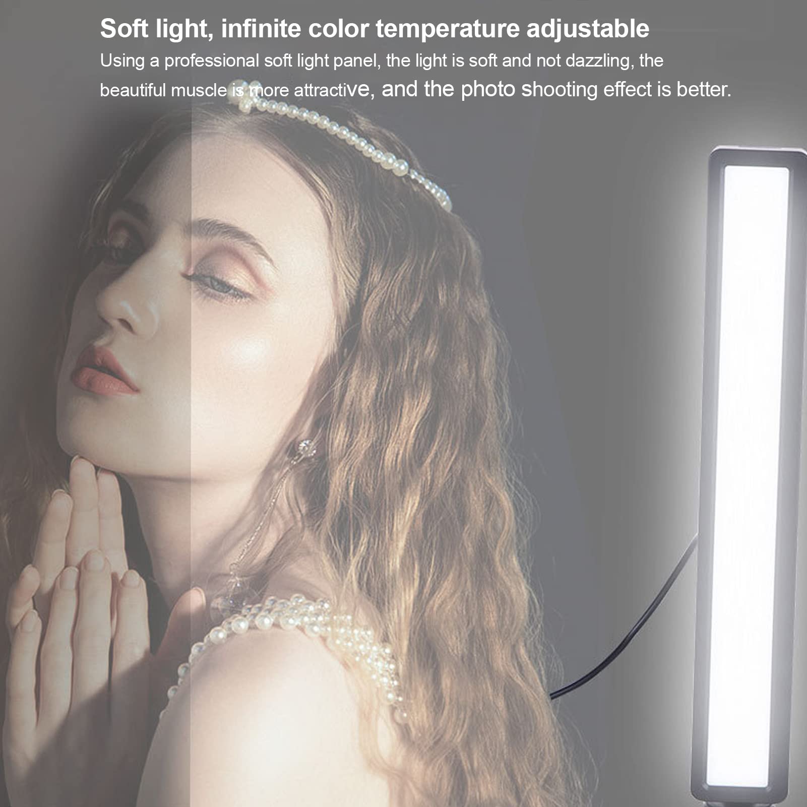 Goshyda Illuminazione per Videoconferenza, Mini Luce di Riempimento a LED 2500-9000K 3 Luci per Webcam con Temperatura Colore, con Clip Ad Angolo Regolabile, per Registrazione Video