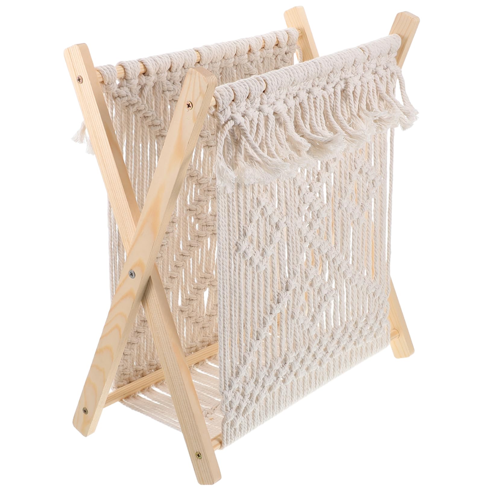 Estantería de algodón PRETYZOOM revistero de macramé organizador de hogar boho