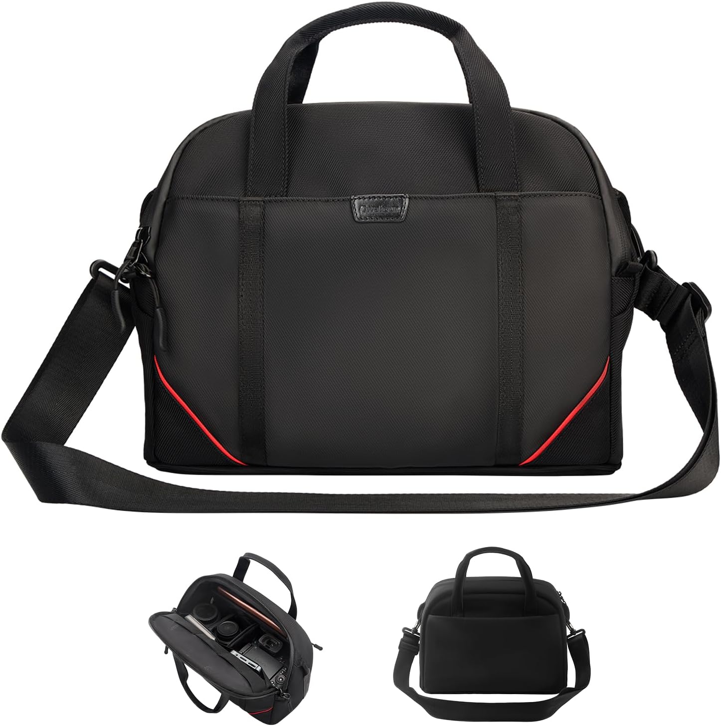 Cwatcun Camera Bag Crossbody, DSLR/SLR/Mirrorless Camera Bags for Photographers with Tripod Holder, Camera Case Compatible with Canon/Nikon/Sony - Small