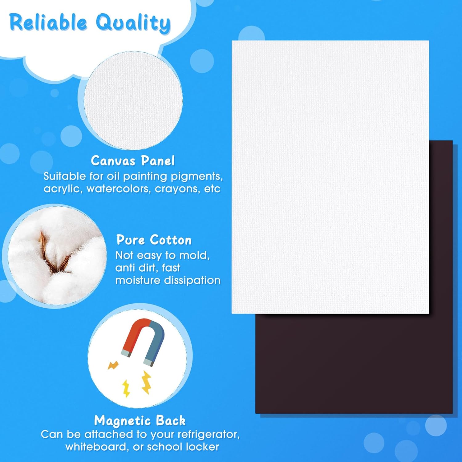 30 Pcs Mini Magnetic Canvas Panel Boards Magnetic Painting Canvas Panel Various Size for Painting Fridge Locker Art Crafts DIY - Image 3