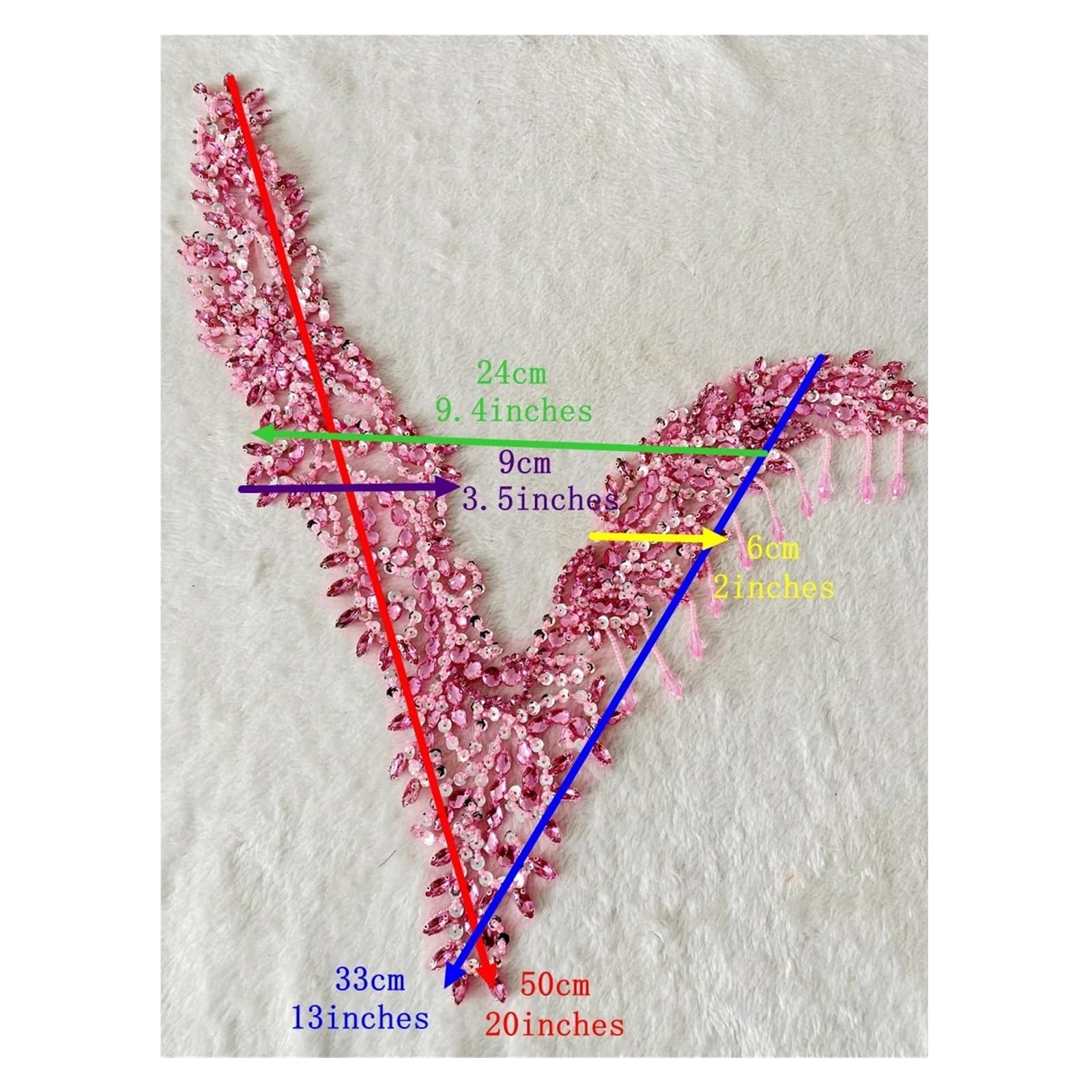 Parches de encaje bordado, Cuentas Bordado Encaje Apliques Pedrería Multicolor