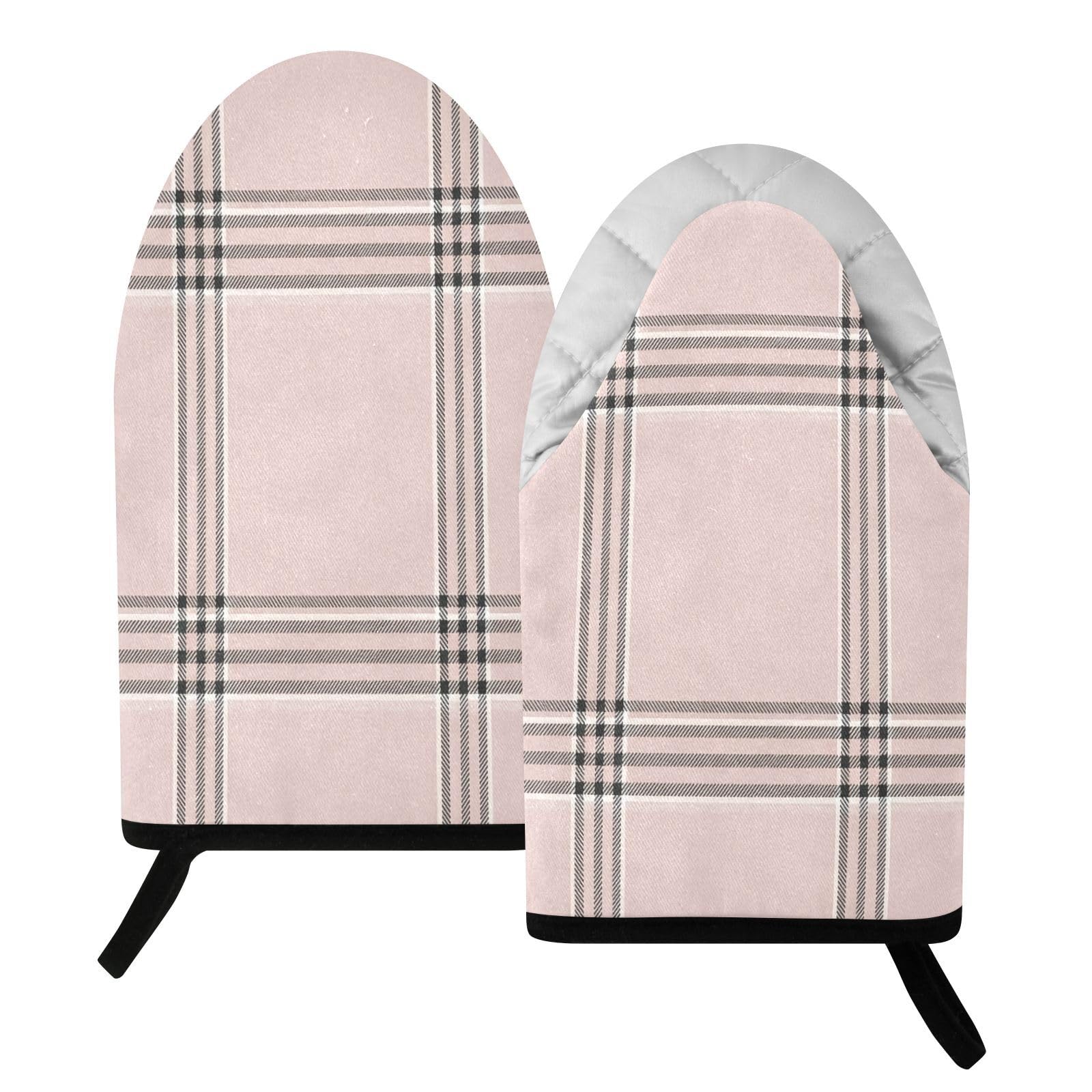 BURSTDDY Check Oven Mitt,Heat Resistant Kitchen Mitts for Cooking