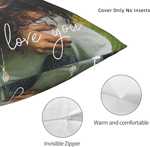 Miniatura 3 de Fundas de almohada personalizadas con imagen y texto, almohada personalizada de terciopelo de dos lados, 16 x 16 pulgadas, regalo personalizado para