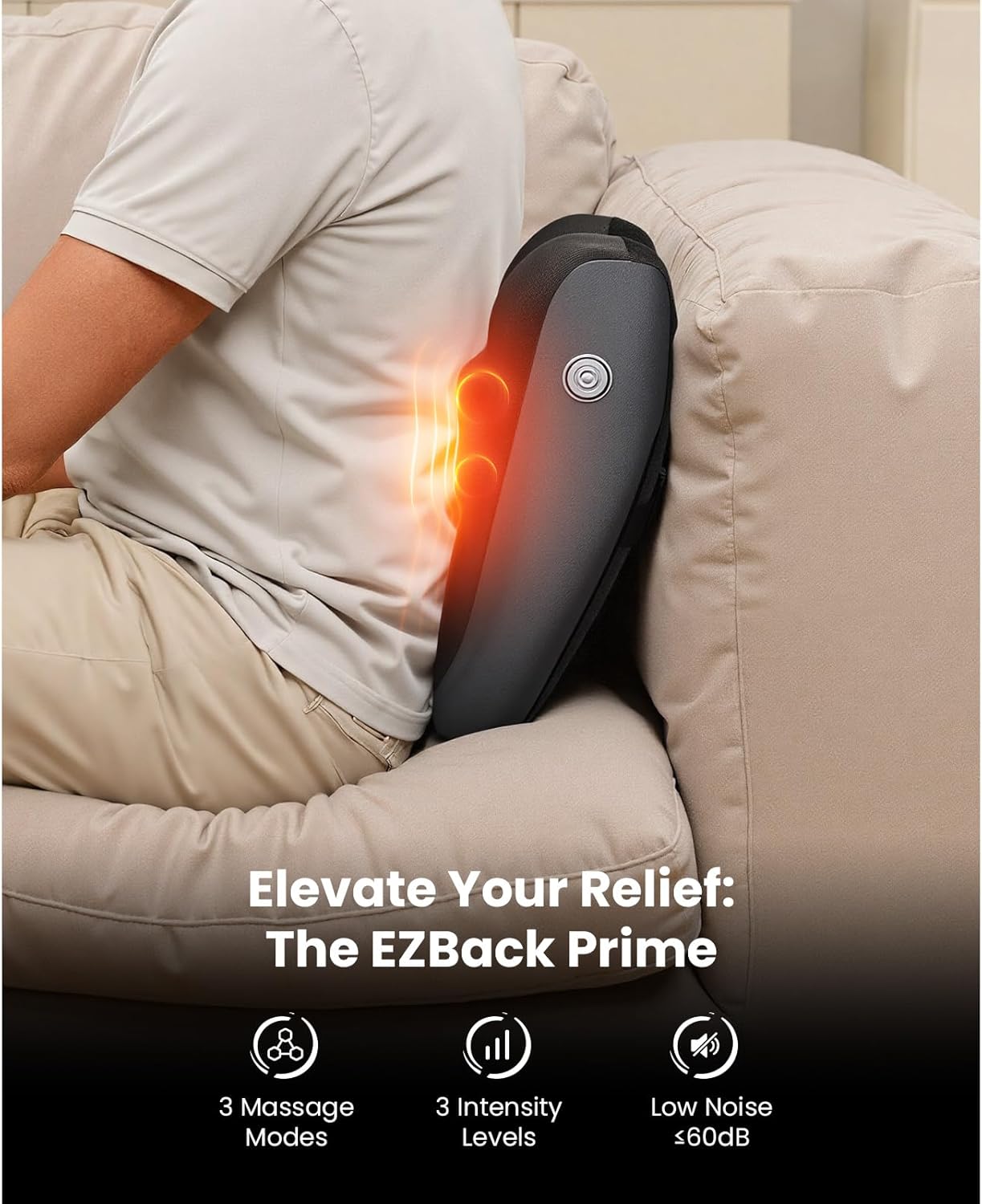 BOB AND BRAD Back Massager for Pain Relief Deep FSA Eligible HSA Eligible EZBack Prime Corded Design Shiatsu Neck and Back Massager with Heat for Back,Shoulders,Body Muscle Tissue Gifts for Women Men - Image 2