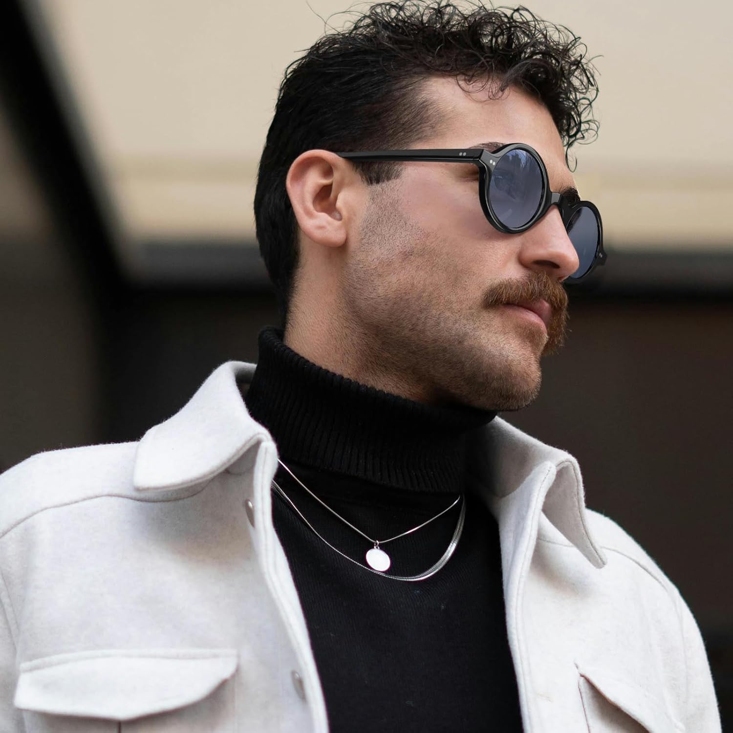 CARFIA Retro Acetate Small Face Polarized Sunglasses for Men Cool Classic Round Sun Glasses CA2501 - Image 2