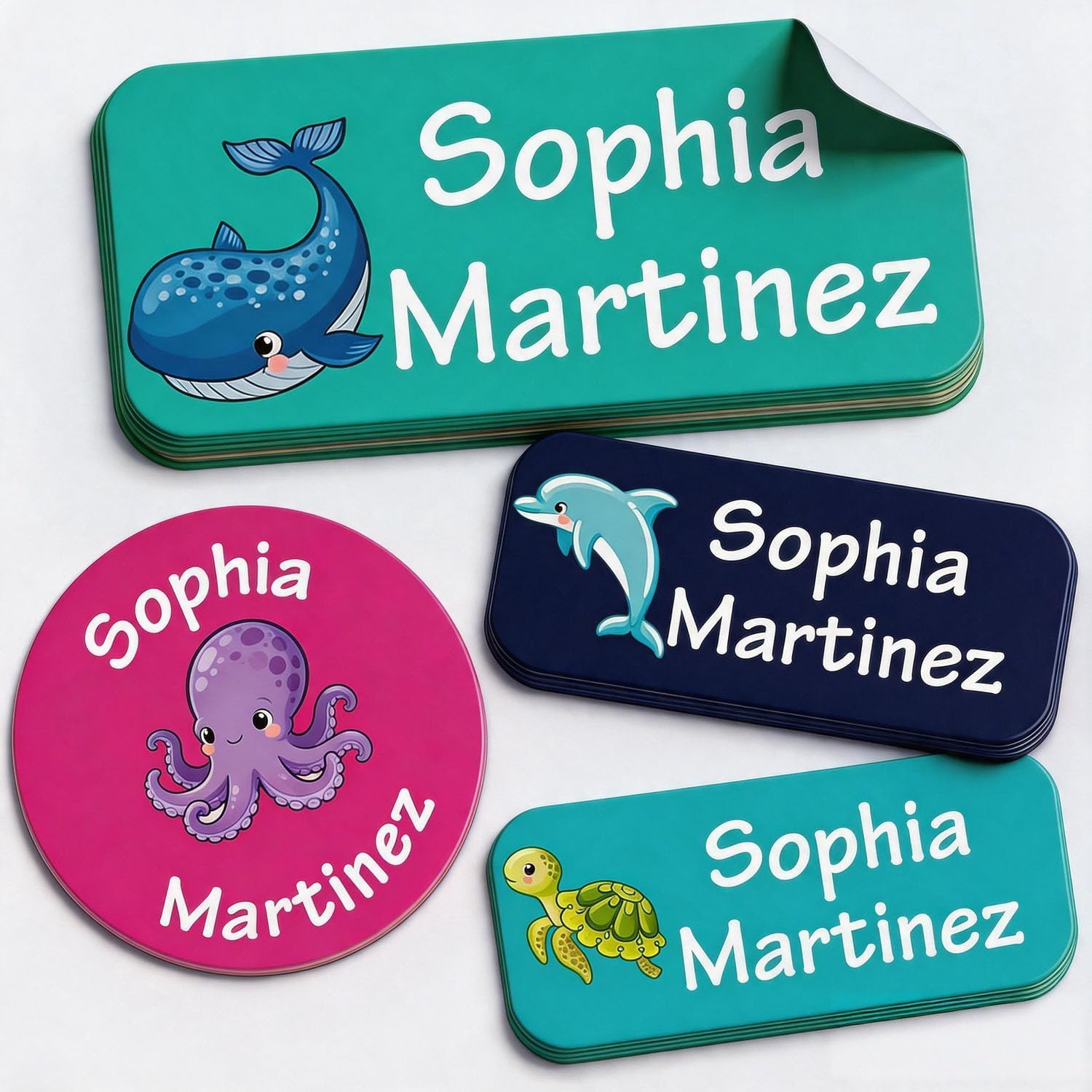 Personalized Daycare Name Labels for Kids (135 Labels) Custom Waterproof Name Stickers for Child Clothing Tag, Bottles,Camp，Lunch Boxes and School Supplies