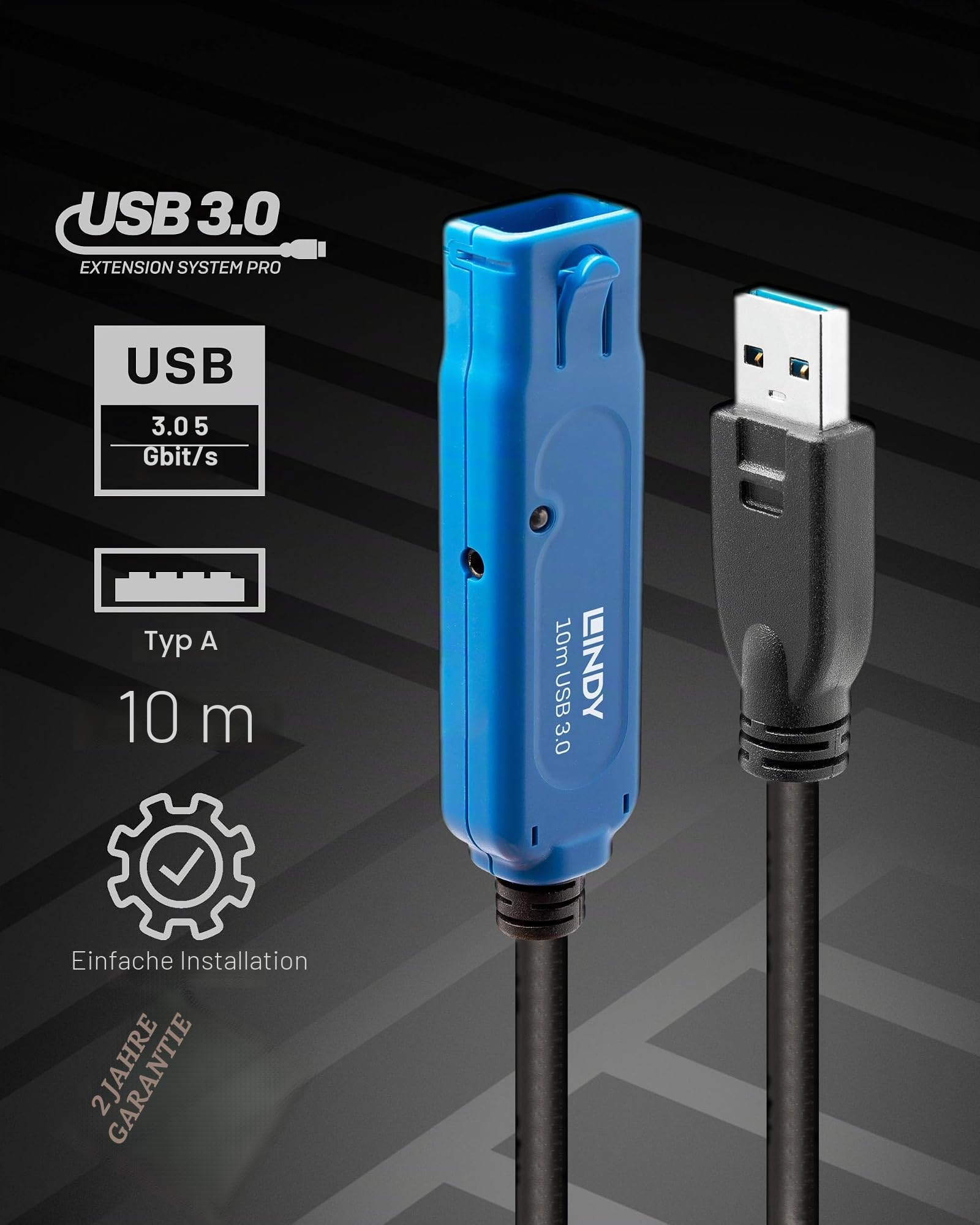 LINDY 43157 10m USB 3.0 Aktivverlängerung Pro Typ A/A Pro M/F