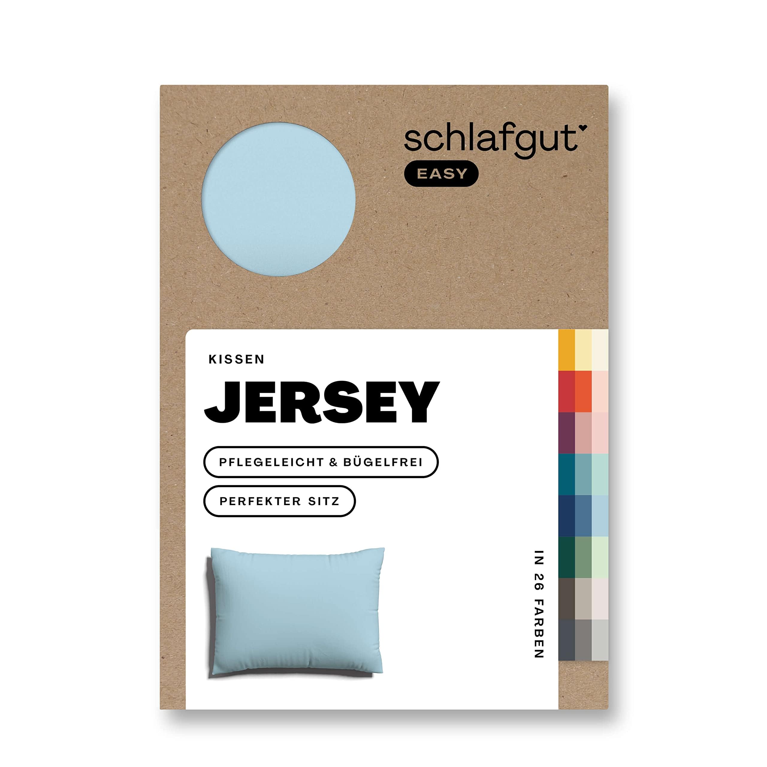 schlafgut Easy Jersey Kissenbezug 70x90 cm 100% Baumwolle, Blue Light