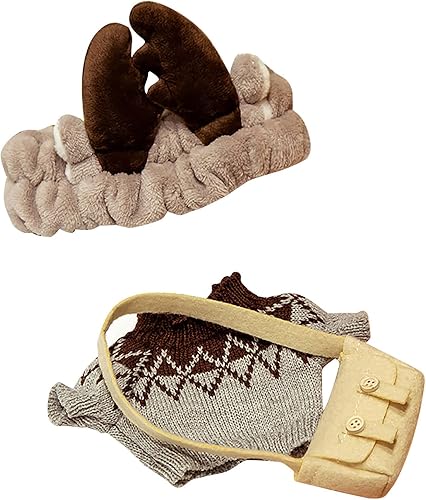 Miniatura 1 de Muised Accesorios para muñecas de 11.8 in, ropa de muñeca de felpa de pato, ropa desmontable, sombrero, accesorios de traje para juguetes de