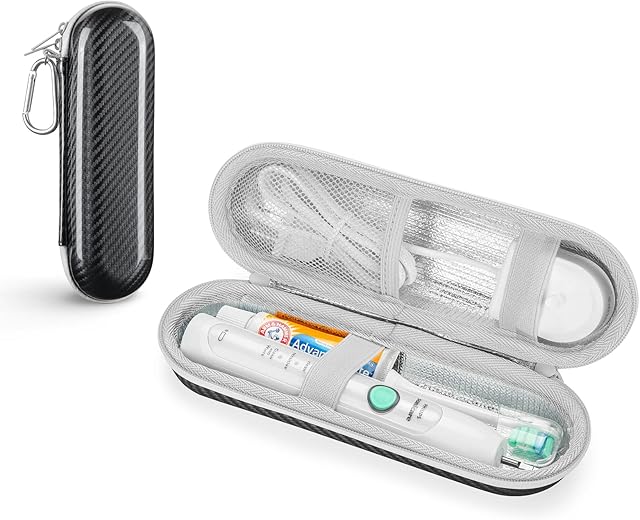 YINKE Electric Toothbrush Case for Philips Sonicare/ Braun Oral B Pro Electric Toothbrush with Accessories Storage, Portable Hard Case Travel Protective Cover (Black)