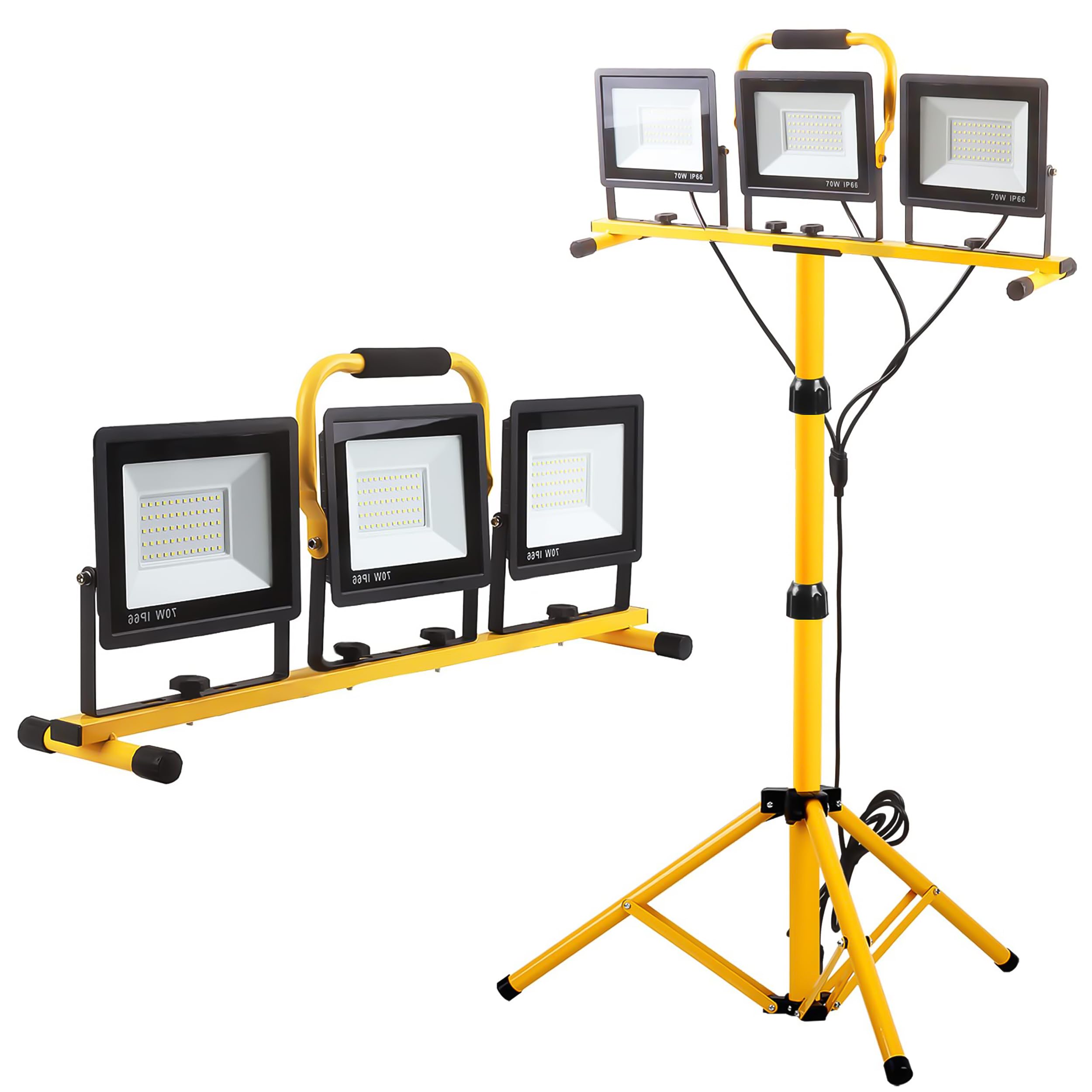 22000 Lumen Work Lights with Stand, 3 Head Portable LED Work Light,