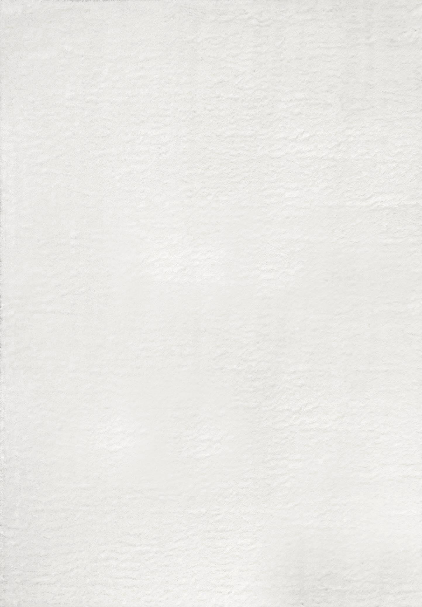 Nazar Tapis Cosy Uni Shaggy Moelleux, Salon, Chambre, Doux à Poils Longs (160x230 cm, Blanc)