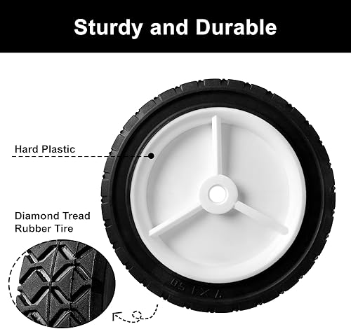 Miniatura 7 de Ruedas de 8 pulgadas y ruedas de 7 pulgadas para cortacésped CraftsmanAYPMTD, vagón de radio, parrilla de barbacoa, camión de mano y rociador de