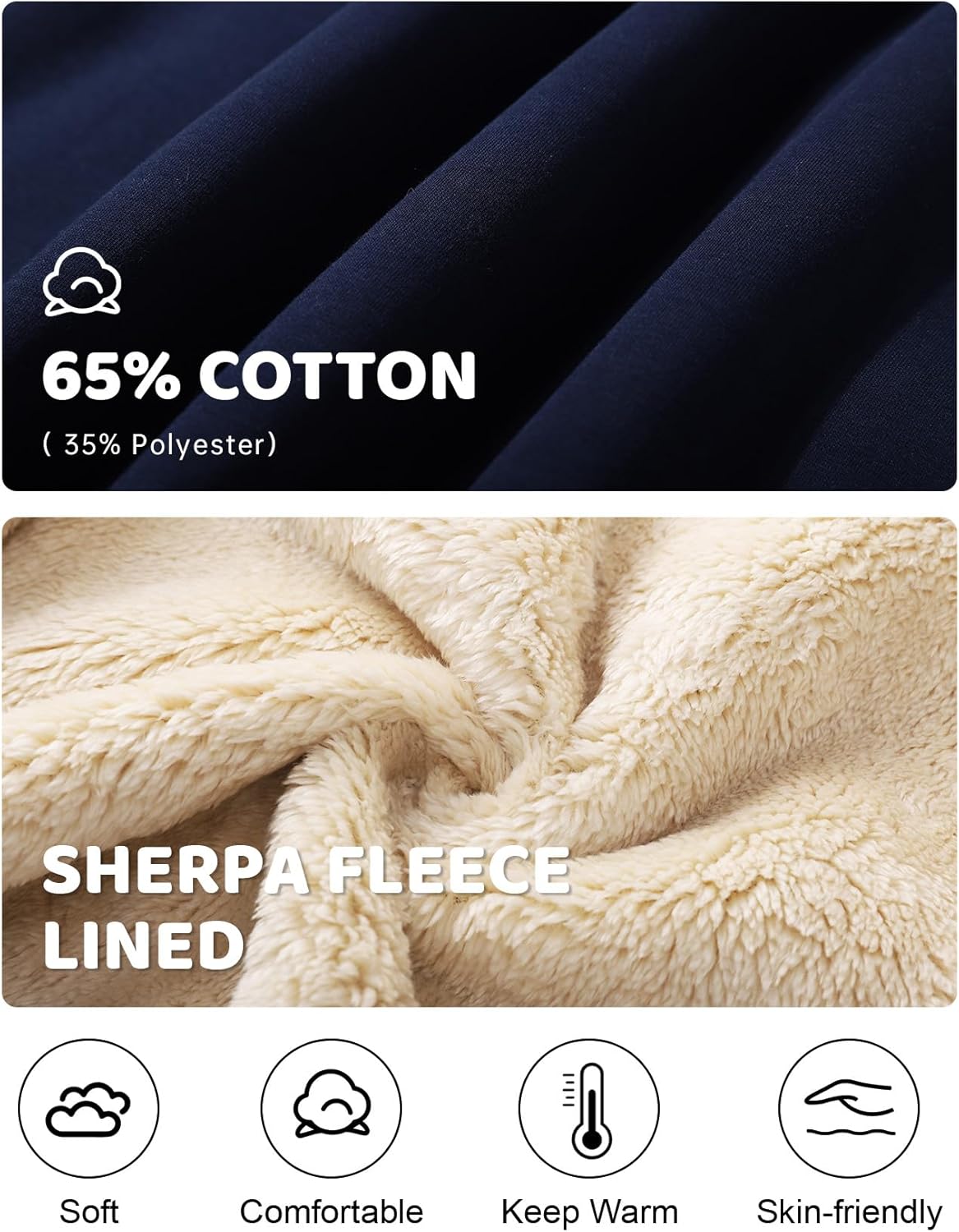 Kissonic Boys Girls Fleece Zip Up Hoodie Jacket Unisex Kids Warm Sherpa Lined Winter Hooded Sweatshirt - Image 4