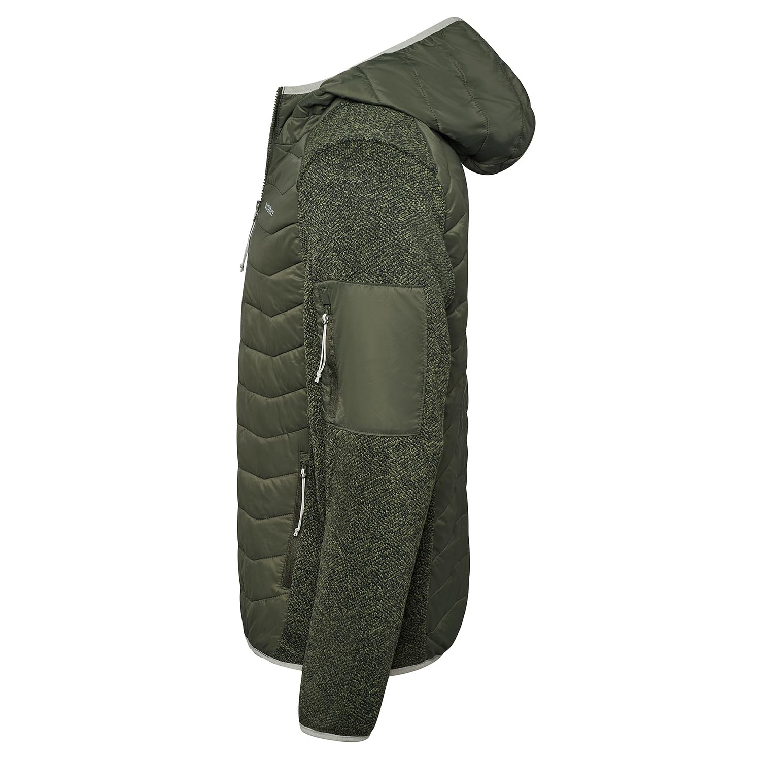 Black Crevice Giacca ibrida da uomo con cappuccio, leggera, elasticizzata, con design a maglia, antivento, impermeabile e traspirante, per attività all'aperto, escursioni e sport invernali
