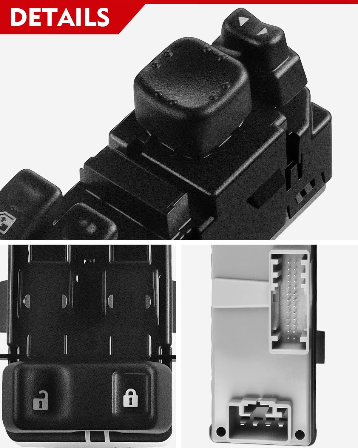 Power Driver Side Master Switch Window Switch for:-Chevy for:-GMC Silverado Sierra 1500 2003-2006, 2500 2003-2006, 3500 2003-2007 with Folding Mirror Switch OE# 15883318 920-023 920023
