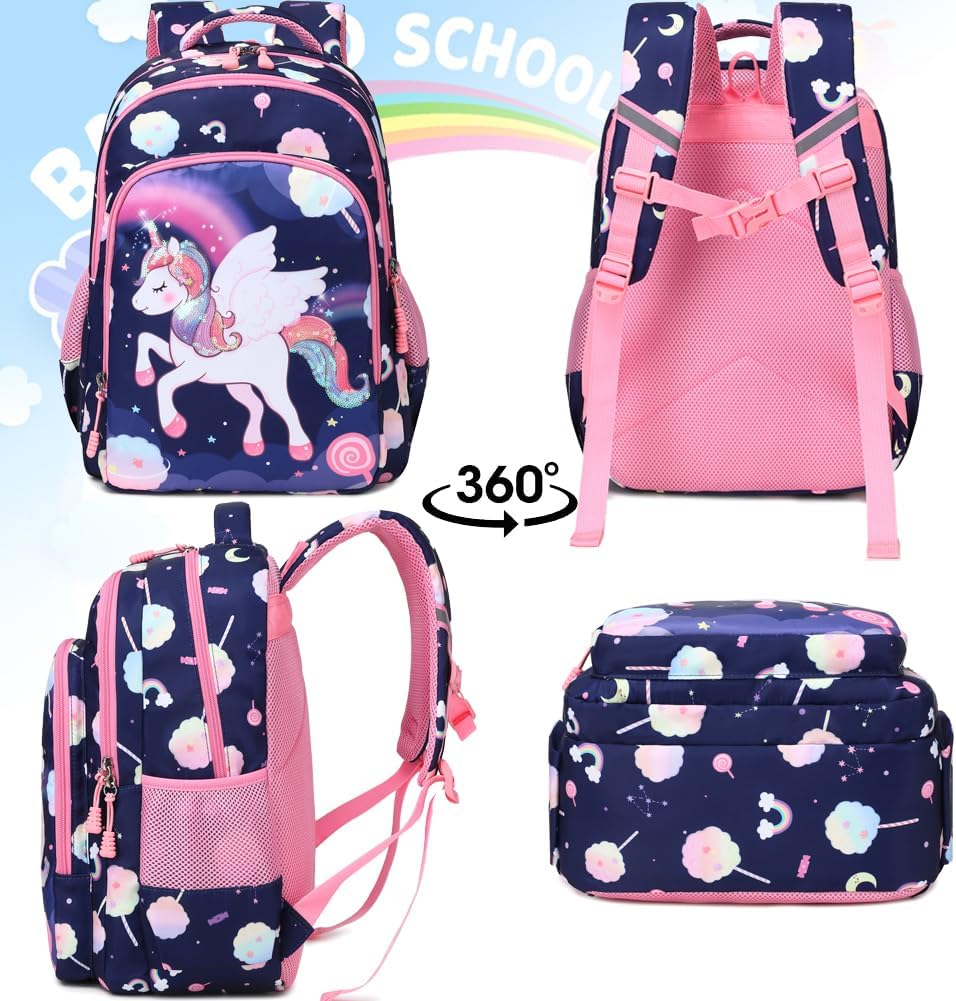 Meisohua Girls Backpack with Lunch Box 3 in 1 Set Kids Backpack for Girls Preschool Kindergarten Elementary School Backpack - Image 4