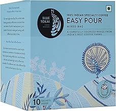 Blue Tokai Coffee Roasters Easy Pour Over Coffee Drip Bags | Assorted Light To Dark Roast | Pack Of 10 Sachets | 100% Arabica Beans | Ready To Brew In 2 Mins | Just Pour In Hot Water,110 grams