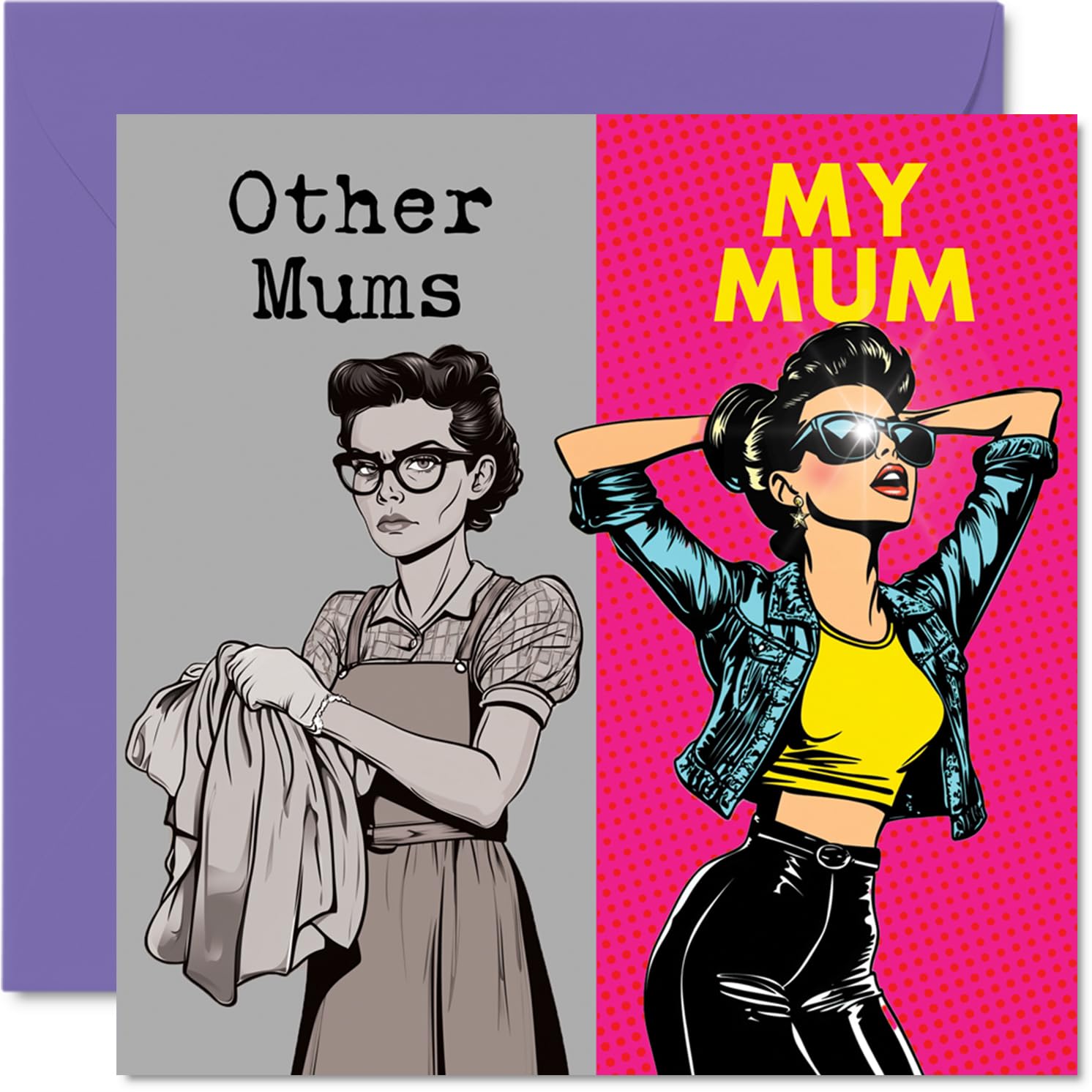 Mum Birthday Card - Other Mums - Happy Birthday Card for Mum from Son Daughter, 145mm Mothers Day Greeting Cards