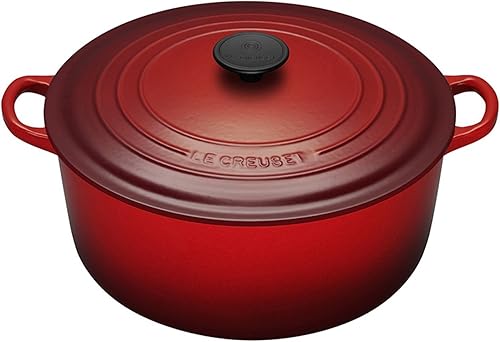 Miniatura 1 de Le Creuset Signature horno francés redondo de hierro fundido esmaltado 7-14 cuartos de galón Cacerola de hierro fundido 685 L Cereza