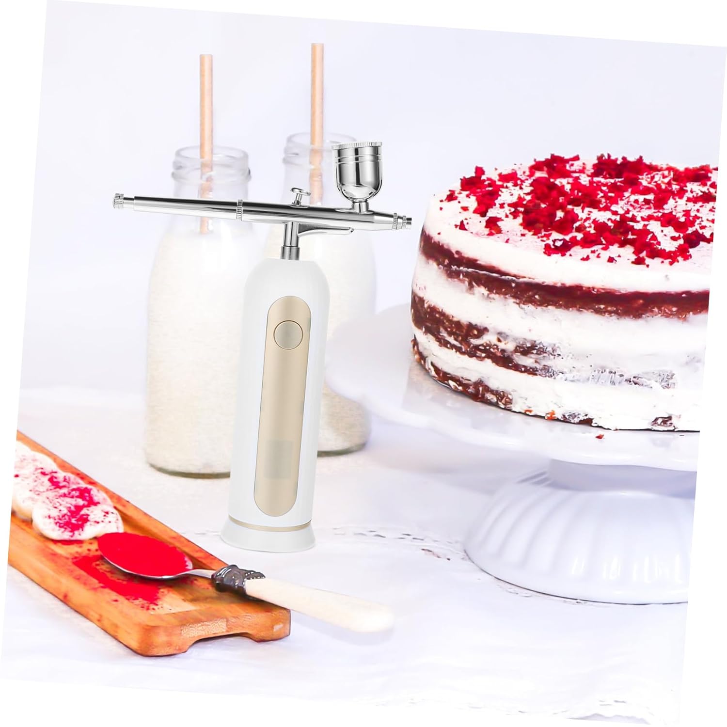 WOONEKY Electric Airbrush Gun Multifunctional Airbrush Kit for Cake Nail Art Portable Handheld Tool Compressor