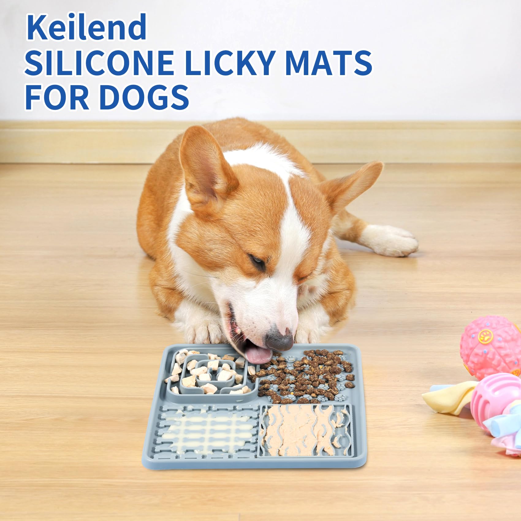 Keilend Licky Mats for Dogs Puppy Slow Feeding Dog Lick Mat with Suction Cups and 4 Textures - Image 2