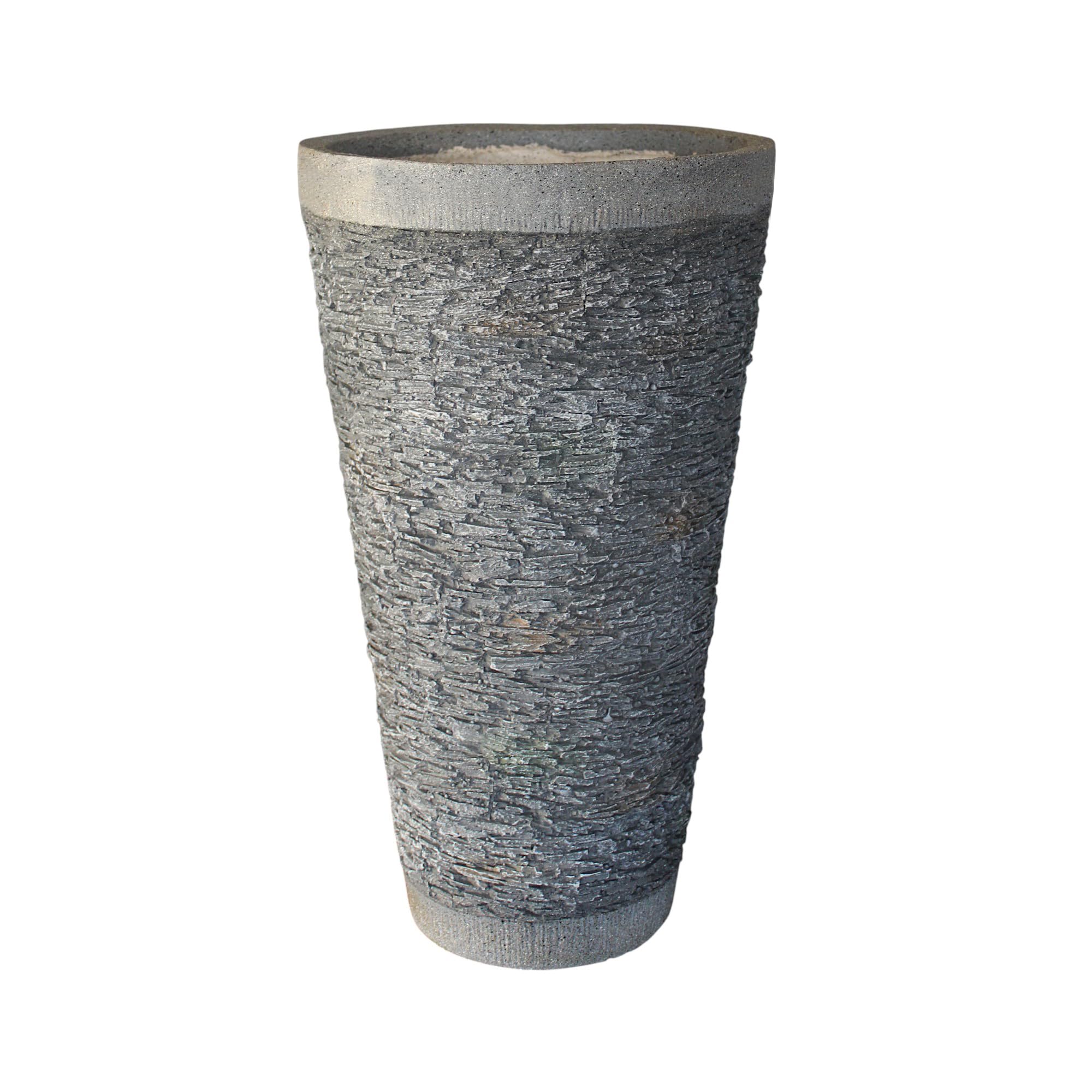 Arnusa Bac à fleurs, en pierre artificielle, aspect ardoise, résistant aux intempéries et aux UV, pour jardin, terrasse et balcon (BK-FP-02)