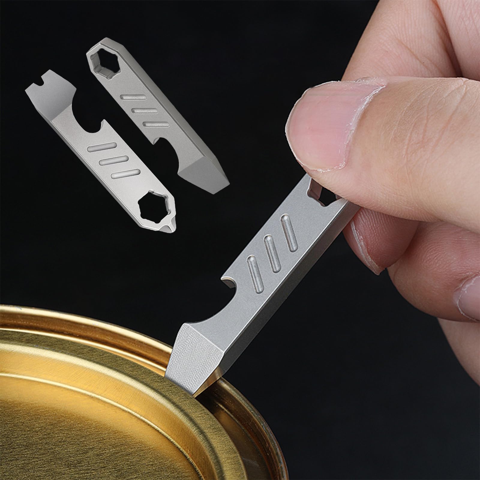 Titanium EDC Pry Bar Bottle Opener Multi Tool Mini Crowbar - View #3