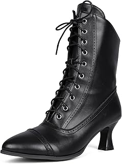 Victorian Boots for Women Vintage Granny Boots Renaissance Ankle Boots L...