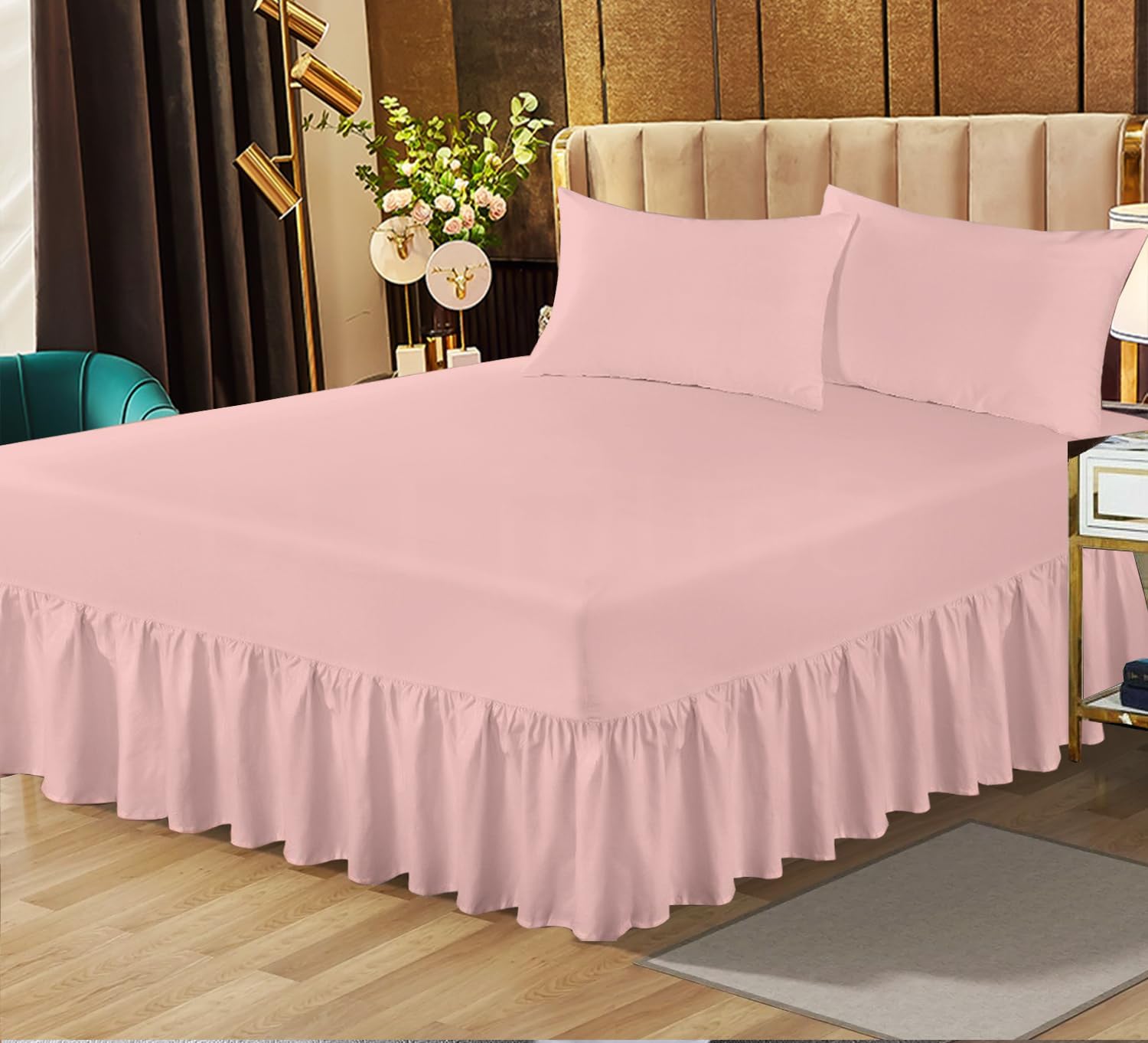 Extra Deep Frilled Valance Sheet Non Iron Thick Fabric Poly Cotton