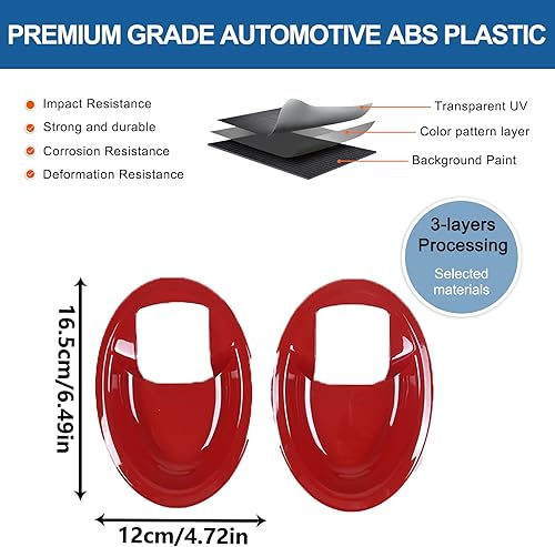 Miniatura 6 de Tirador de puerta interior de ABS compatible con Mitsubishi Eclipse 2006-2011, manija interior izquierda y derecha, tazón, protección antiarañazos,