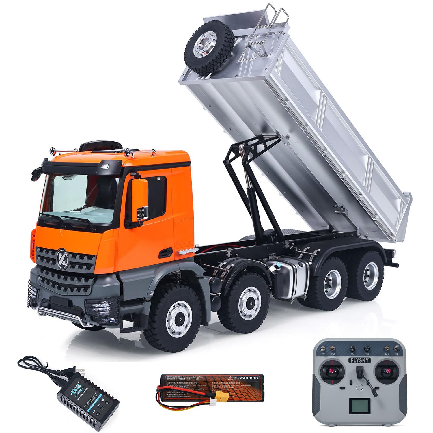 Kabolite K5703 - Carrello basculante elettrico radiocomandato 1/14, modello a 2 marce, sistema audio, caricabatteria