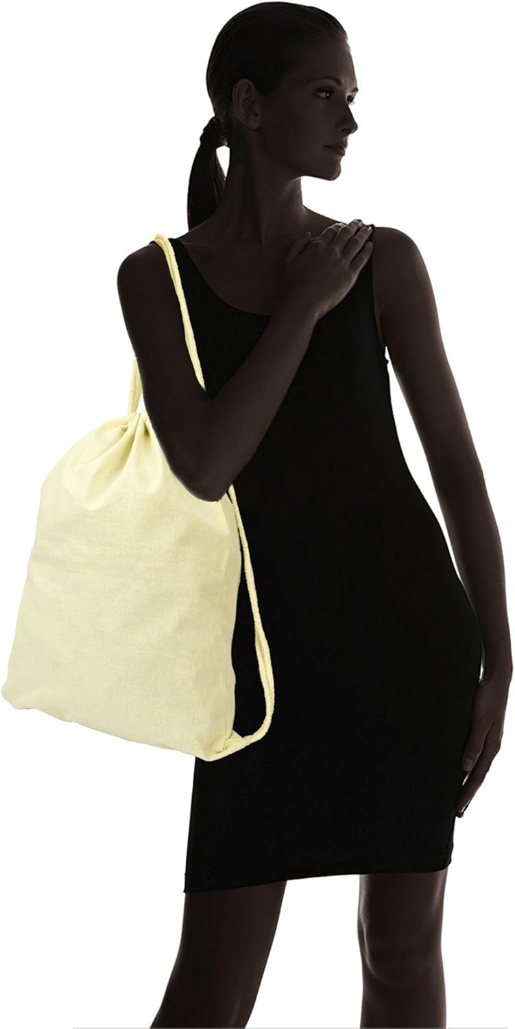 DALIX Canvas Drawstring Bag String Backpack Mens Womens Bulk Natural 12 Pack